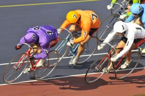 競輪レースの風景の写真です。