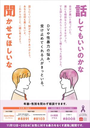 女性に対する暴力をなくす運動のポスター表面