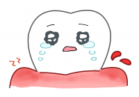 歯周病で歯茎が腫れている歯のイラスト