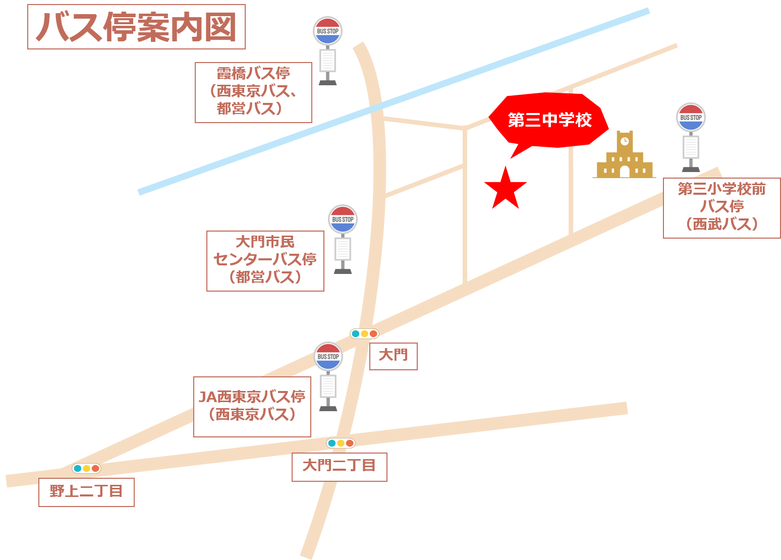 バス停案内図の画像