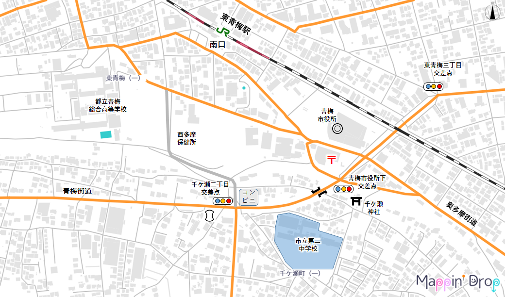 学校への地図の画像