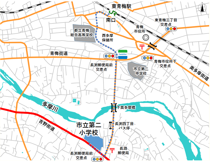 東青梅駅からの道のりの画像
