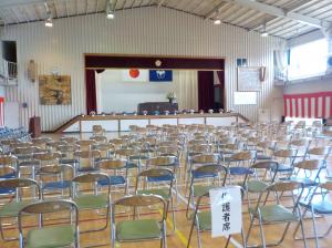 入学式を行う体育館の様子