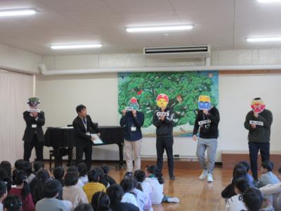 全校朝会(節分)①