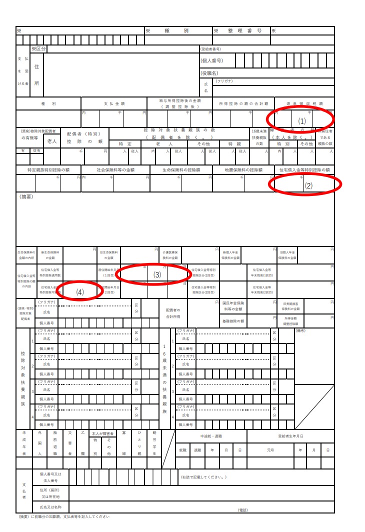 源泉徴収票見本