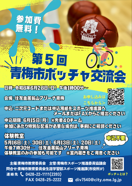 ボッチャ交流会　チラシ